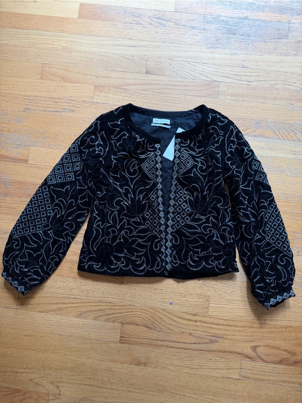 NTW Urban Outfitters Black Velvet Embroidered jacket